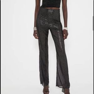 NWT Zara Shiny Straight Leg Pants